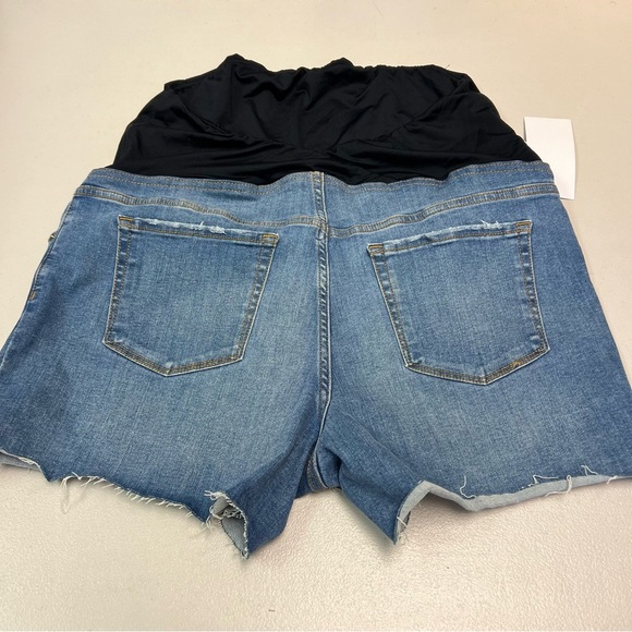 Isabel Maternity Super Stretch Blue Denim Midi Short Size 16 - Picture 7 of 9